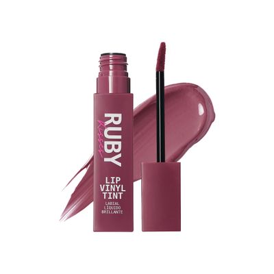 Ruby Kisses Lip Vinyl Tint - High-Pigment, Transfer-Proof, Smudge-Proof Liquid Lipstick, Soft-Satin Shine, Lightweight Makeup, Long-Lasting Lip-gloss, Full Coverage Color (DUSTY MAUVE, 2.8mL)