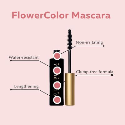 Ecco Bella FlowerColor Vegan Mascara Brown - Long Lasting Organic Formula for Sensitive Eyes - All Natural and Water Resistant Mascara - Cruelty-Free, Gluten-Free, Fragrance-Free, and Plant-Based