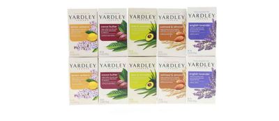 Yardley London Soap Bath Bar Bundle - 10 Bars English Lavender, Oatmeal and Almond, Aloe and Avocado, Cocoa Butter, Lemon Verbena 4 Ounce Bars (Pack of 10, Two of each)