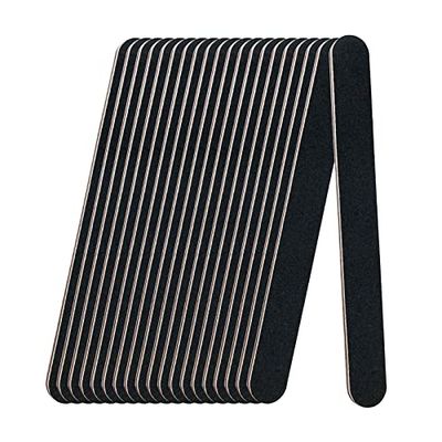 20 Pack 100180 Grit Nail Files, Black Professional Reusable Emery Boards Nail File, Manicure Tool Suitable for Both Acrylic and Natural Nails