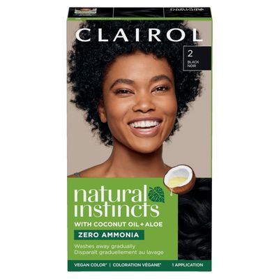 Clairol Natural Instincts Demi-Permanent Hair Dye, 2 Black Hair Color, Pack of 1