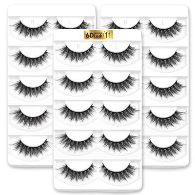 Aillen False Eye Lashes, Wispy Mink Lashes Fluffy Eye Lashes Natural Look 6D Volume Fake Eyelashes, Pack of False Lashes, Eye Lashes for Every Type of Face, G09
