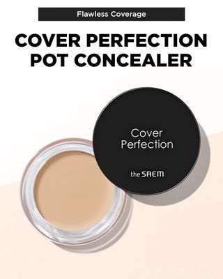 THESAEM Cover Perfection Pot Concealer #01 Clear Beige - High Adherence &amp; Coverage Balm, Conceals Blemish &amp; Acne Spots, Matte Finish Sebum Control for Oily and Combination Skin