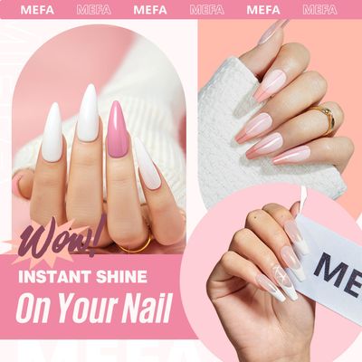 MEFA 19 Pcs Gel Nail Polish Kit with U V Light, 12 Colors All Seasons Nude Milky White Soak Off Gel Polish Nail Set with Base Top Coat Essential Manicure Tools Beginners Valentine Salon Nails DIY Art