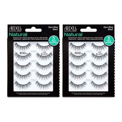 Ardell False Eyelashes 110 Black - Easy Application, Eye Makeup, Natural Look Strip Lashes - 5 Pairs x 2 Pack