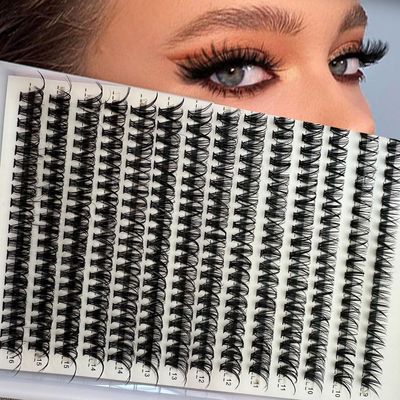Aorbige Lash Extension Kit DIY 280pcs Individual Eyelash Extension Kit 0.07D 9-16MIX 30D 40D 60D 80D Cluster Lashes Kit Lash Extensions Super Thin &amp; Soft Lashes Reusable (40D, D-0.07-9-16MIX)