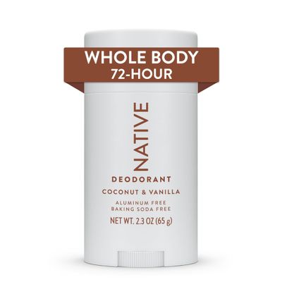 Native Whole Body Deodorant Stick Contains Naturally Derived Ingredients, Deodorant for Men and Women | 72 Hour Odor Protection, Aluminum Free with Coconut Oil and Shea Butter | Coconut &amp; Vanilla
