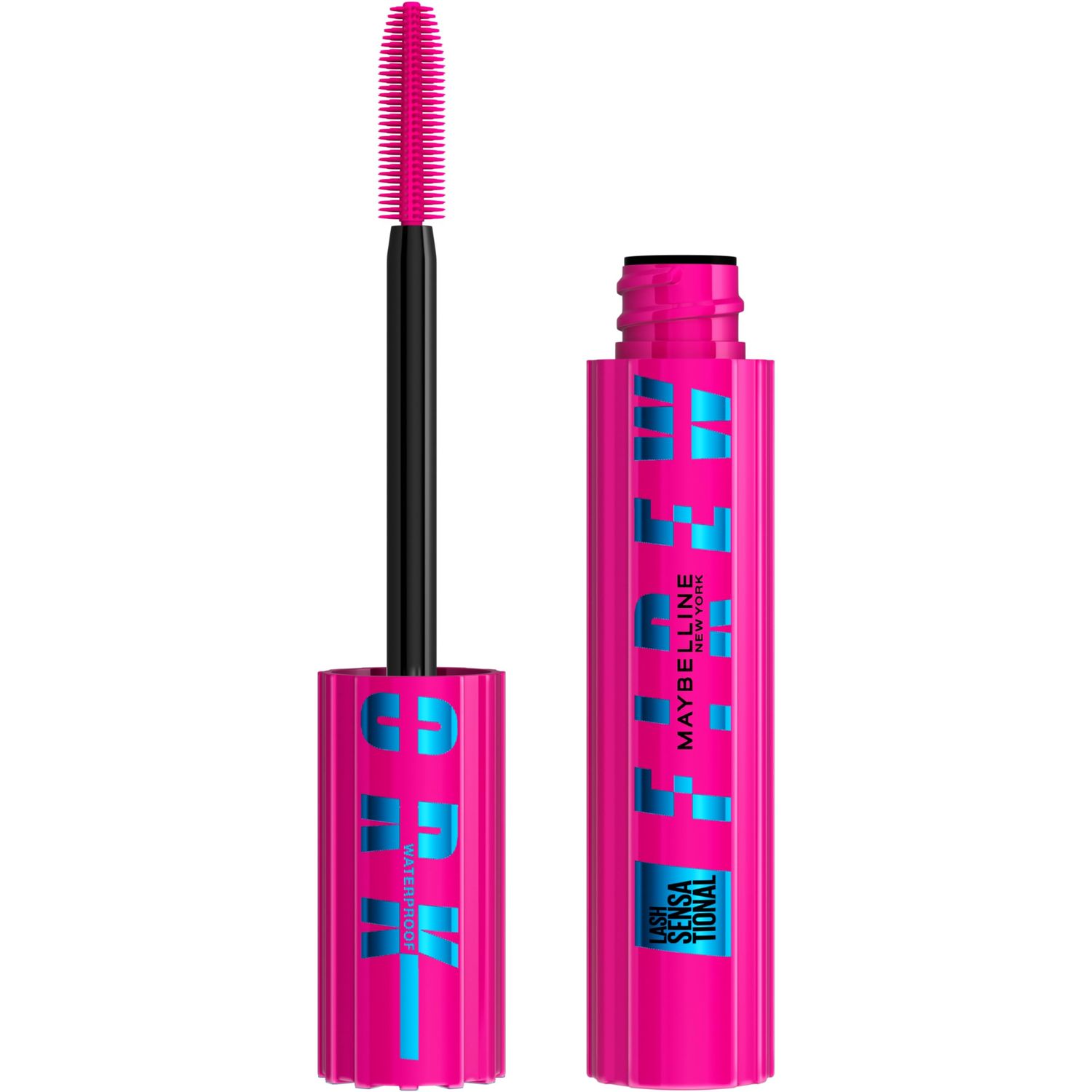 Maybelline Lash Sensational Firework Waterproof Mascara, Lengthening &amp; Volumizing Mascara for up to 24HR wear, Very Black, 1 Count