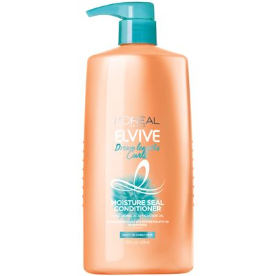 L&#39;Oreal Paris Elvive Dream Lengths Curls Moisture Seal Conditioner, Paraben-Free with Hyaluronic Acid and Castor Oil. Best for wavy hair to curly hair, 28 fl oz (Packaging May Vary)