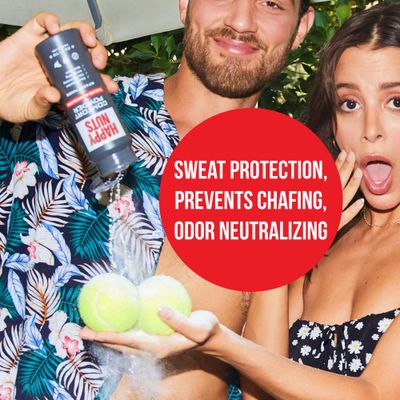 HAPPY NUTS Comfort Powder - Anti Chafing &amp; Deodorant, Aluminum-Free, Sweat and Odor Control for Jock Itch, Groin and Men's Private Parts 6 oz. (Pack of 1, Unscented)