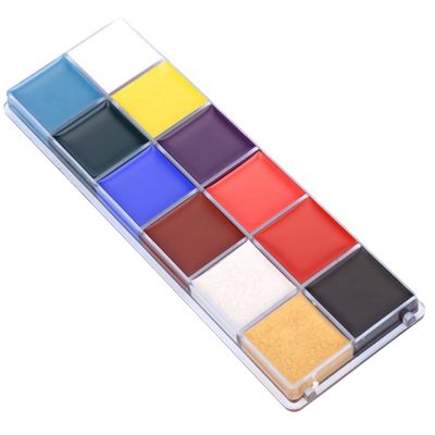 Halloween Body Paint Palette,12 Flash Colors Case Face Body Paint Halloween Party Fancy Dress Oil Painting Art Beauty