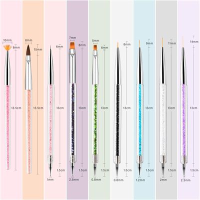 TOCOLES Nail Art Brushes, 9PCS Nail Brushes for Nail Art with Nail Liner Brush and Nail Dotting Pens for Home Use and Professional Nail Salon