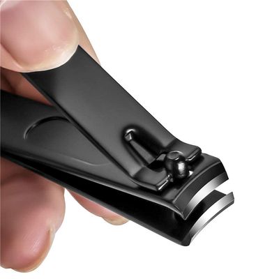 Nail Clippers Set, Sharp Stainless Steel Fingernail Clipper &amp; Toenail Clippers, Black Nail Cutter, Large and Small 2 Piece Set.