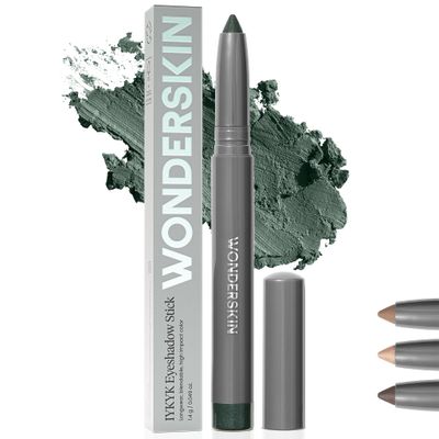 Wonderskin IYKYK Eyeshadow Stick - Longwear Eye Shadow Sticks, Budge-Proof &amp; Waterproof Shimmer Eyeshadow Stick with Built-in Sharpener (Green Smoke)