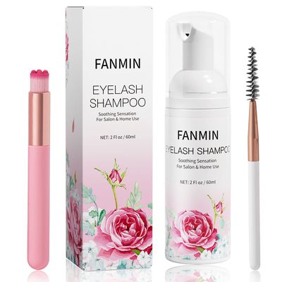 Eyelash Extension Cleanser 60ml Mascara Wand Brush Eyelid Foaming Cleanser,Eyelash Wash and Lash Bath for Extensions,Paraben &amp; Sulfate Free,Makeup Remover,Salon and Home use60ml2fl.oz