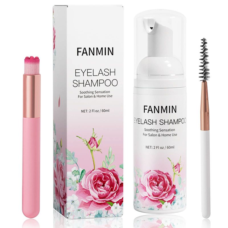Eyelash Extension Cleanser 60ml Mascara Wand Brush Eyelid Foaming Cleanser,Eyelash Wash and Lash Bath for Extensions,Paraben &amp; Sulfate Free,Makeup Remover,Salon and Home use60ml2fl.oz