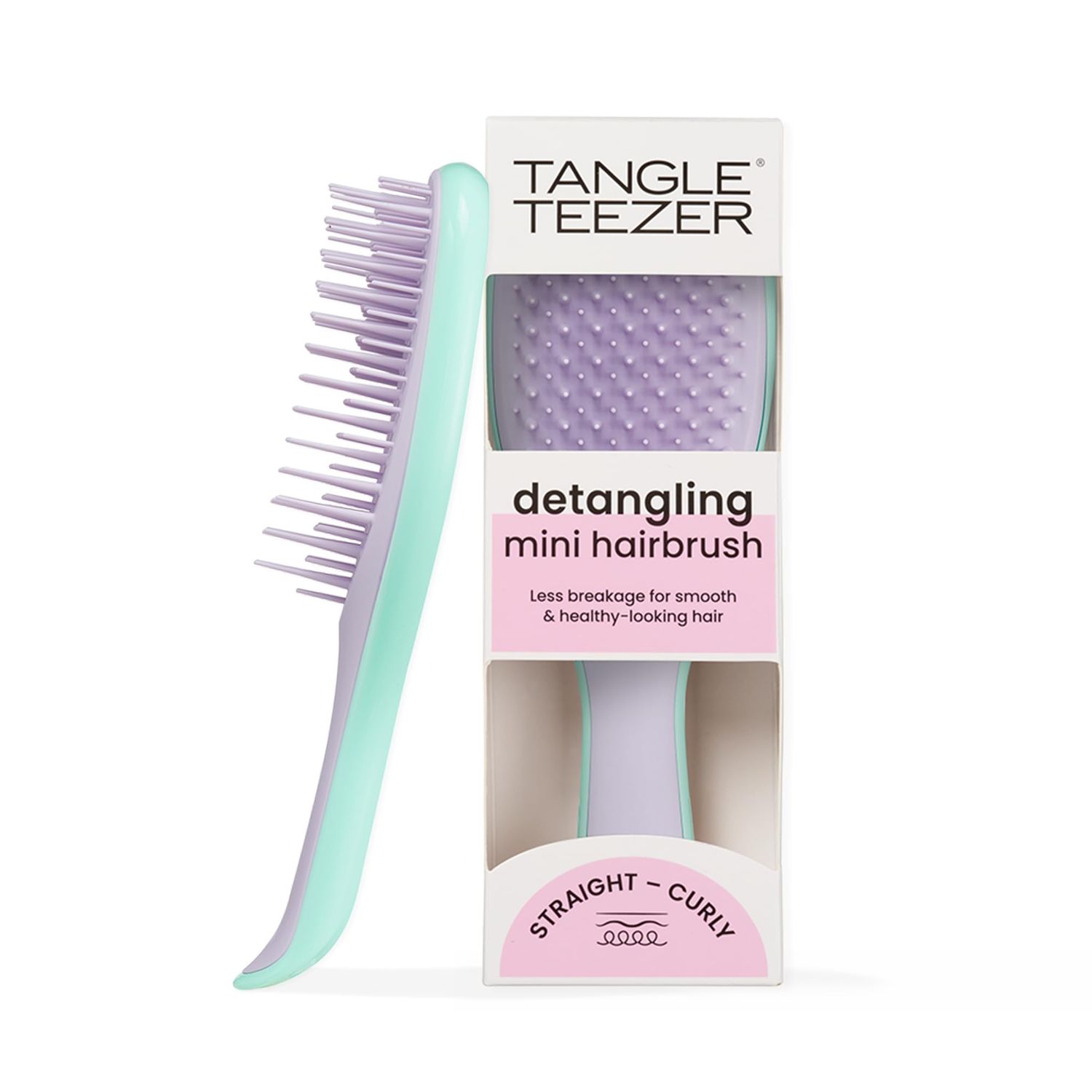 Tangle Teezer Ultimate Detangler Hairbrush, Eliminates Knots &amp; Reduces Breakage, Mini Hair Brush for Travel, Small Hands &amp; All Hair Types, Wisteria Leaf
