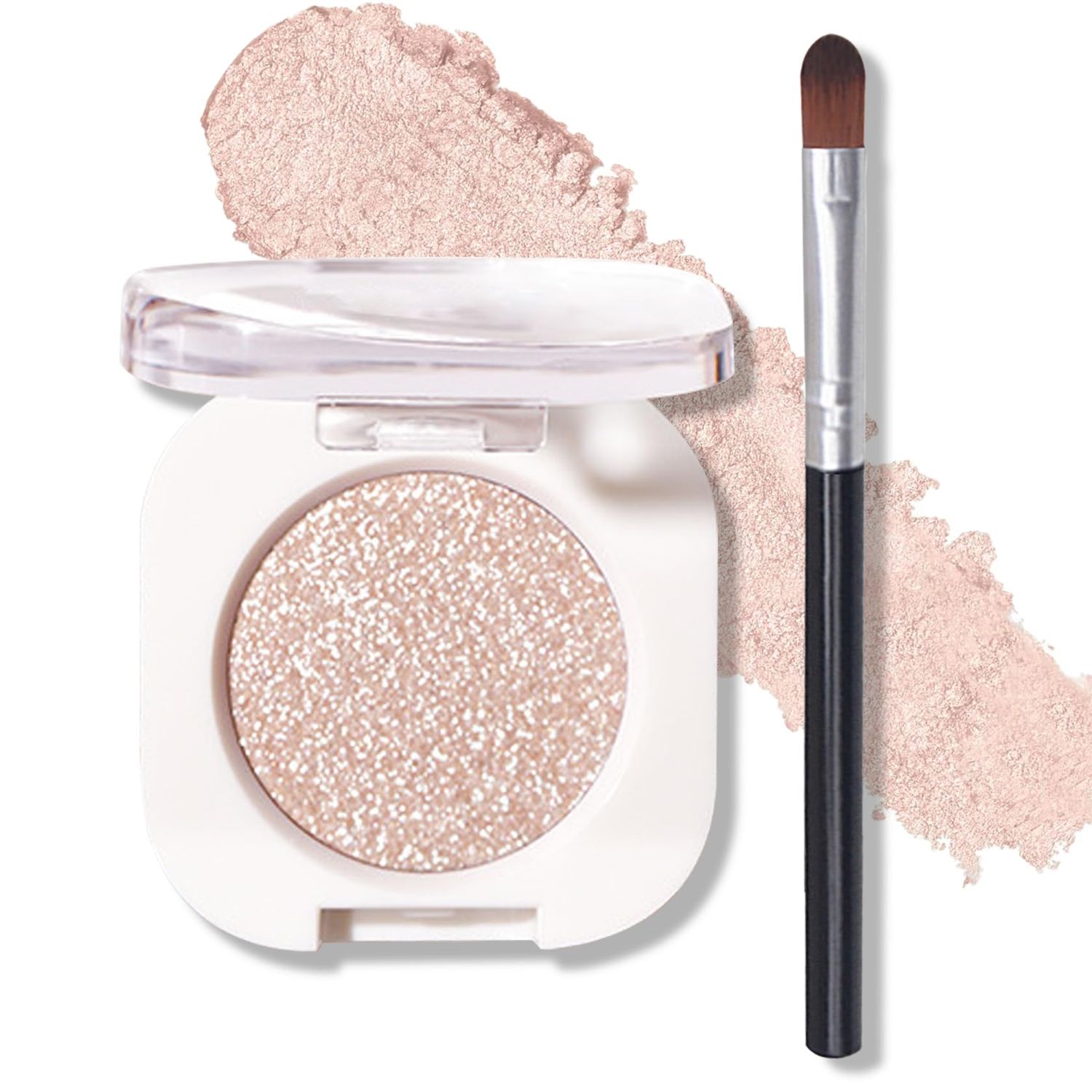 QIUFSSE Glitter Eyeshadow Champagne Single Eyeshadow,Ultra Fine Shimmer Eyeshadow Lightweight Sparkling Blendable Formula,Daily Multiuse Glossy Eyes Makeup (Weaving Maid)