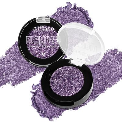 Purple Glitter Eyeshadow, Bright Lavender Dark Diamond Eyeshadow Smokey Look, Longwear Flashy Purple Violet Eye Glitters, Rich Pigment Sparkly Shimmer Finish Eye Makeup,Blendable Talc Free(7H Magic)