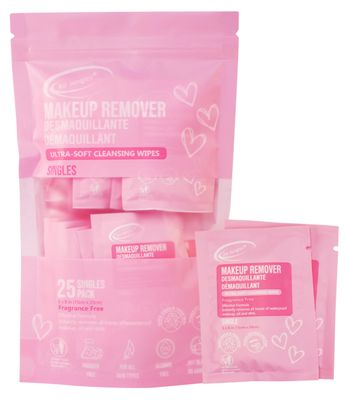 Air Jungles Makeup Remover Wipes Singles 25 Count, Fragrance-Free, Gentle Removes Makeup and Oil, Soft Cleansing Wipes, Alcohol Free, Large 6&quot; x 8&quot; Unfolded Wipe Size