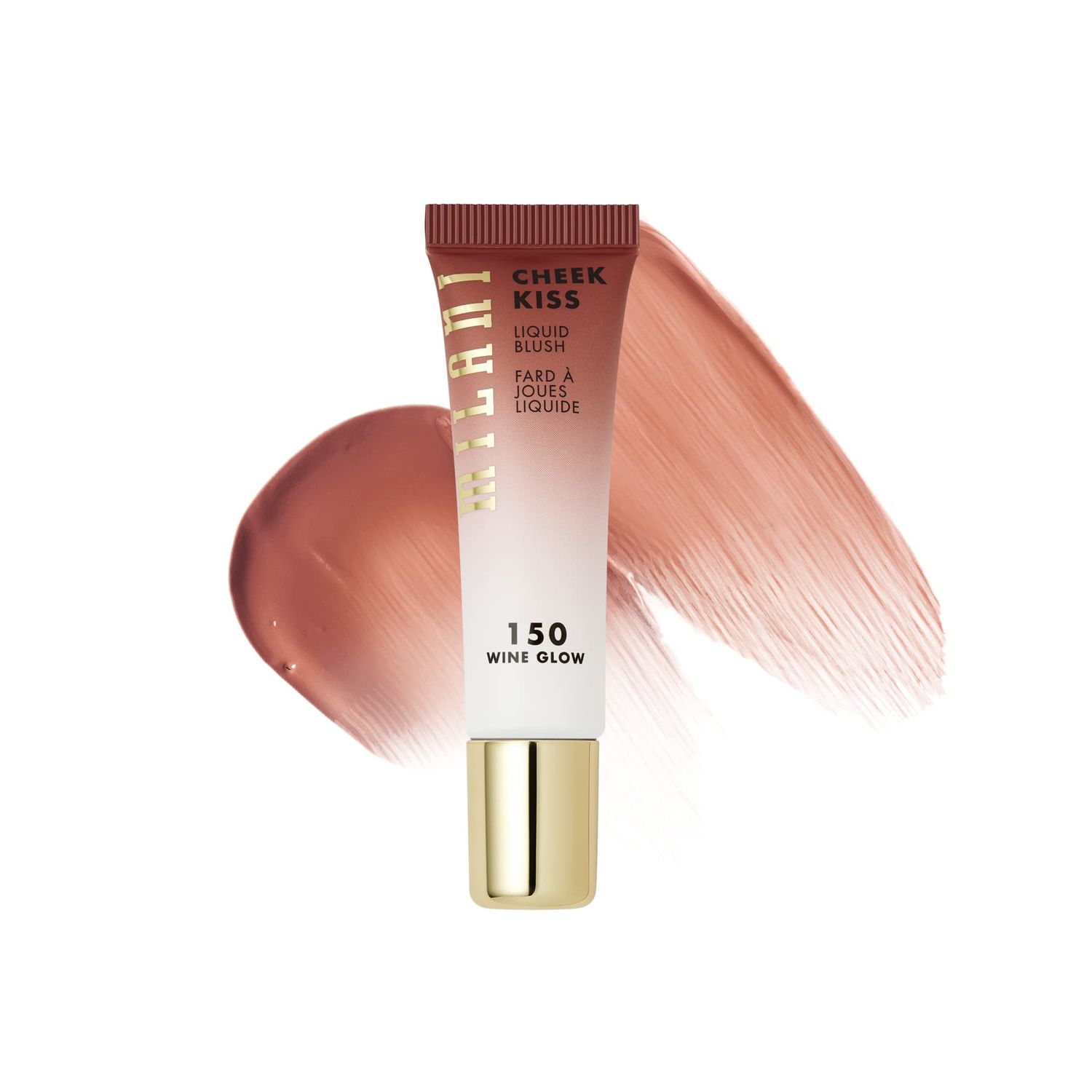 Milani Cheek Kiss Liquid Blush Makeup - Blendable &amp; Buildable Cheek Blush, Lightweight Liquid Blusher and Cheek Color (New Wine Glow)