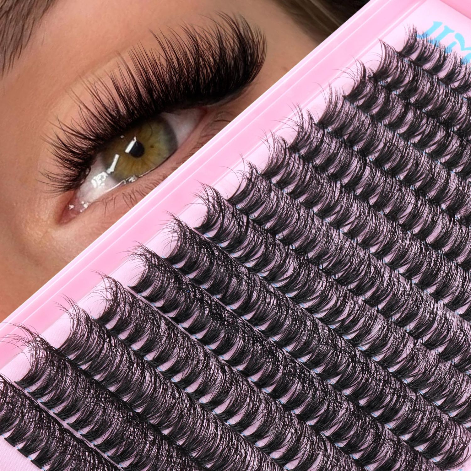 JIMIRE Fluffy Lash Clusters Volume Wispy 50D Thick Mink Eyelash Clusters D Curl 9-16mm Cluster Eyelash Extensions 280Pcs Individual Lashes Beginners Friendly Cluster Eyelash Extensions