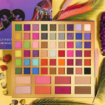 ecofavor DELANCI Professional Eyeshadow Makeup Platte,62 Colors Big Colorful Matte Glitter Long Lasting Highly Pigmented Waterproof Eye Shadow Contour Blush Powder Highlighter All in One