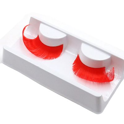 AnHua New Sexy Fun Ladies Styles Handmade Reusable Long Thick Fancy Party Feather False Eyelashes Makeup Eye Lashes (Red)