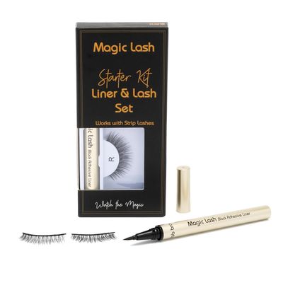 Fab Brows Magic Lash Kit | False Eyelashes &amp; Magic Adhesive Eyeliner | Quick Dry, Easy to Use, All-Day Wear | Natural-Looking, Reusable Strip Lashes | Magnetic Eyelashes Alternative | Glueless Lashes