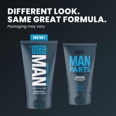 Super Fresh Man Parts Ball Deodorant Lotion for Men - Mens Hygiene Cream for Groin, Butt, &amp; Body - Control Odor and Stay Comfortable - Aluminum Free - 4 oz Tube