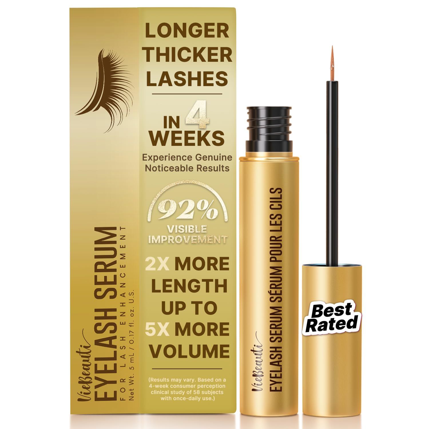Eyelash Serum for Lash Growth for Women Natural Lash Serum for Longer Fuller Healthier Lashes - Vegan &amp; Cruelty-Free Eyelash Enhancer for Sensitive Eyes