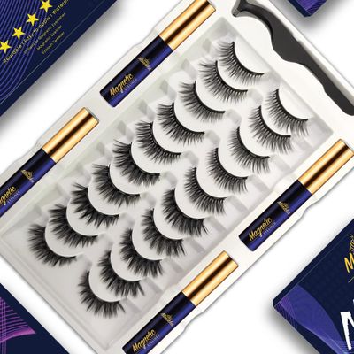 Menaka Magnetic Eyelashes Magnetic Lashes with Eyeliner,Magnetic Lashes Natural Looking,10 Pairs Reusable Magnetic Eyelashes kit,False Eyelashes,Cruel