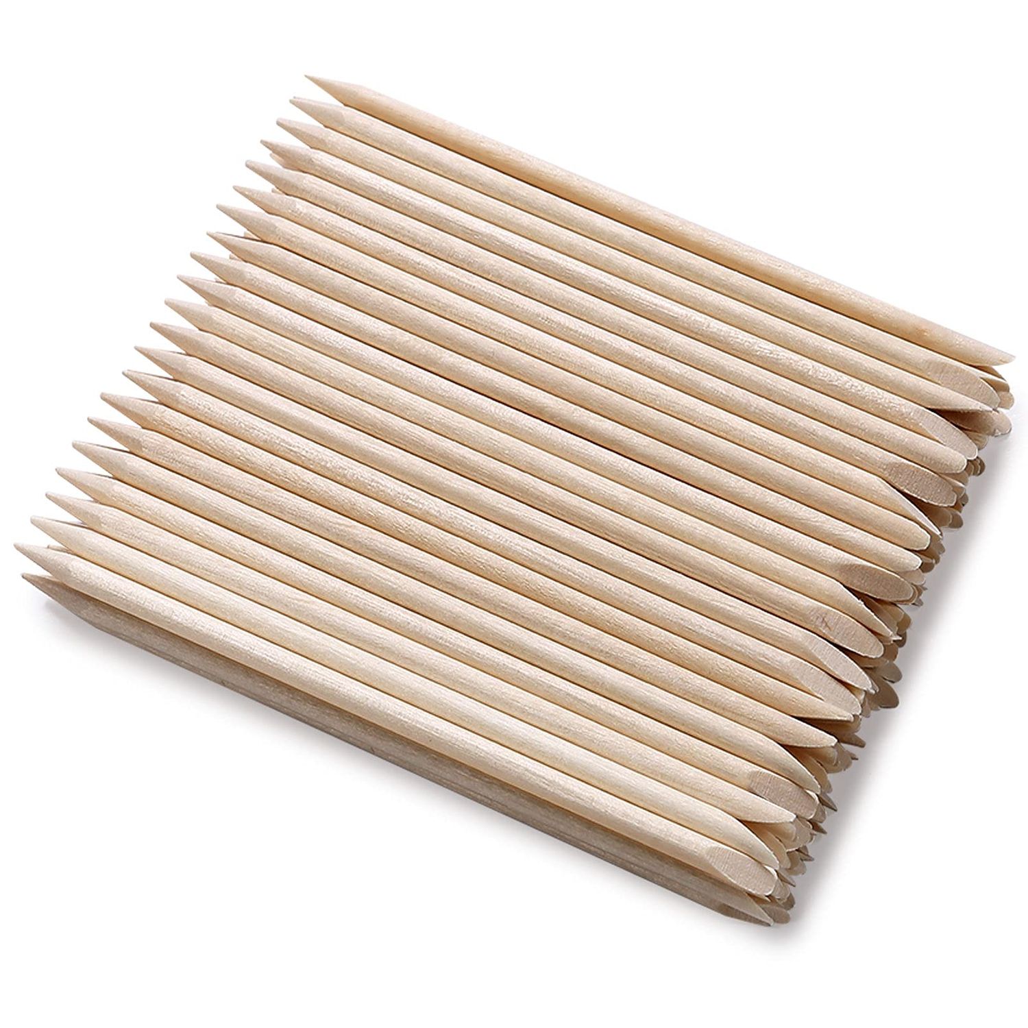 50Pcs Orange Wood Sticks for Nails, HOOMBOOM Double Sided Cuticle Pusher Remover Nail Art Manicure Pedicure Tool for Manicure Pedicure