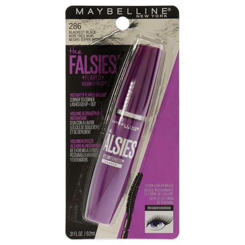 Maybelline New York Makeup Volum&#39; Express The Falsies Flared Washable Mascara, Blackest Black, 0.31 Fl Oz (Pack of 1)