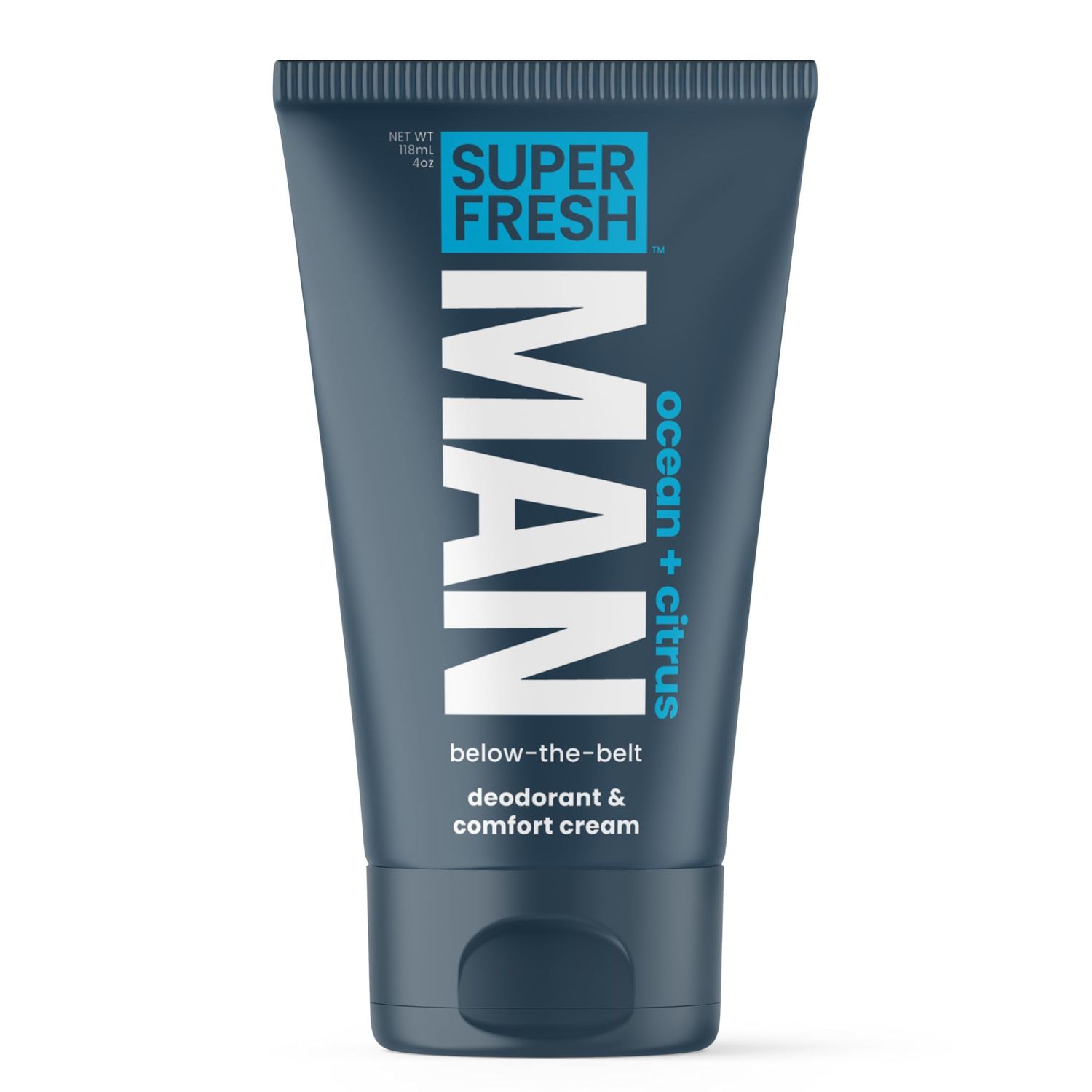 Super Fresh Man Parts Ball Deodorant Lotion for Men - Mens Hygiene Cream for Groin, Butt, &amp; Body - Control Odor and Stay Comfortable - Aluminum Free - 4 oz Tube