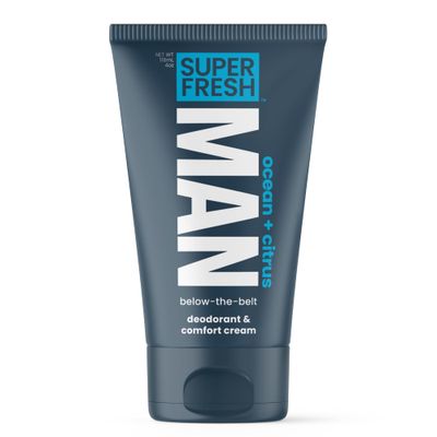 Super Fresh Man Parts Ball Deodorant Lotion for Men - Mens Hygiene Cream for Groin, Butt, &amp; Body - Control Odor and Stay Comfortable - Aluminum Free - 4 oz Tube