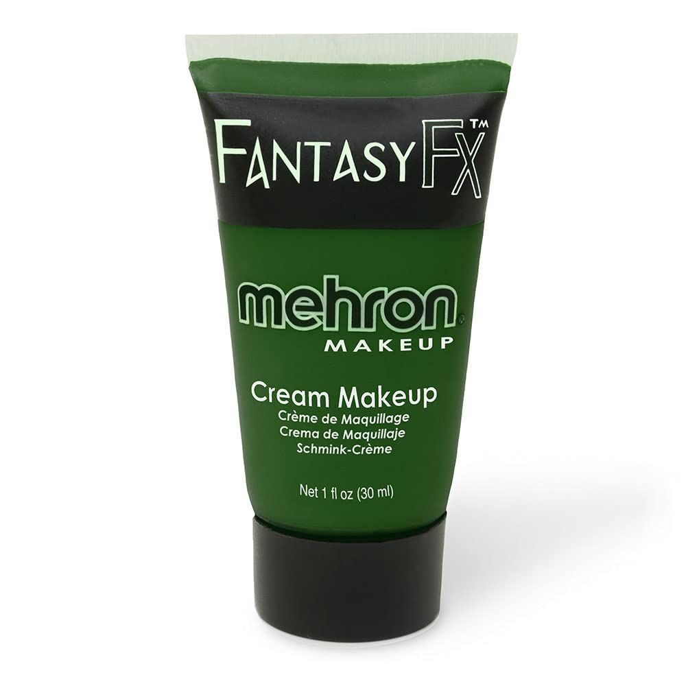 Mehron Makeup Fantasy FX Cream Makeup | Water Based Halloween Makeup | Green Face Paint &amp; Body Paint For Adults 1 fl oz (30ml) (Green)