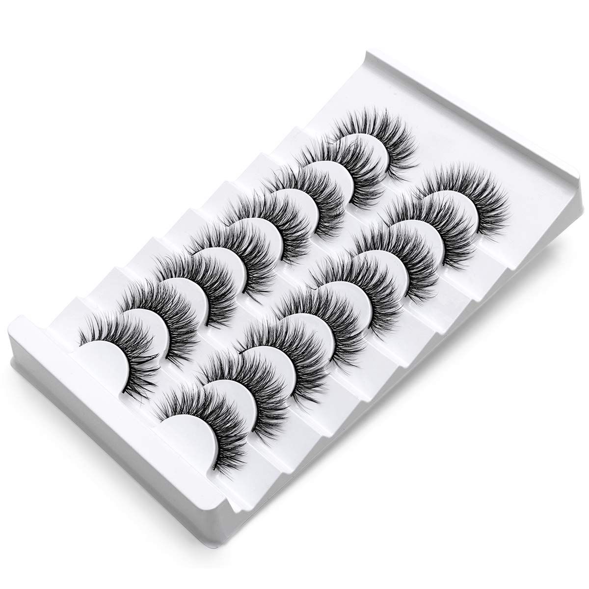 DYSILK Mink Lashes Fluffy Eyelashes - Strip Lashes False Lashes 8 Pairs 6D Lashes Faux Mink Eyelashes Fluffy Natural Look False Eyelashes Long Lashes Pack Mink Lashes Soft Reusable Eye Lashes