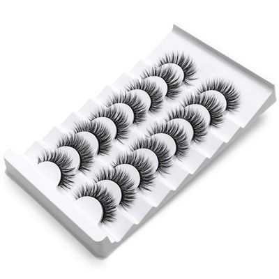 DYSILK Mink Lashes Fluffy Eyelashes - Strip Lashes False Lashes 8 Pairs 6D Lashes Faux Mink Eyelashes Fluffy Natural Look False Eyelashes Long Lashes Pack Mink Lashes Soft Reusable Eye Lashes