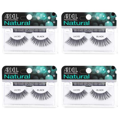 Ardell Natural Lashes False Eyelashes Lacies Black (4 pack)