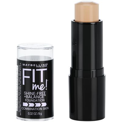 Maybelline Fit Me Shine-Free  Balance Foundation Stick, Multi-Use Face Makeup and Contour Stick For Natural, Matte Coverage, Ivory, 1 Count