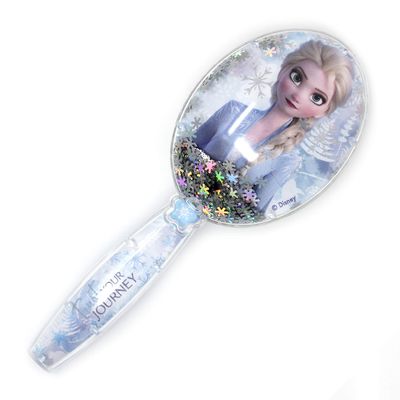 Frozen II Girls Snowflake Confetti One Hair Brush, Silver - Ages 3