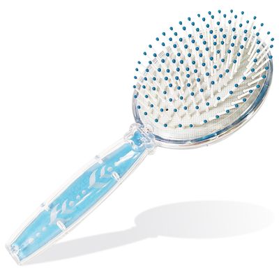 Frozen II Girls Snowflake Confetti One Hair Brush, Silver - Ages 3