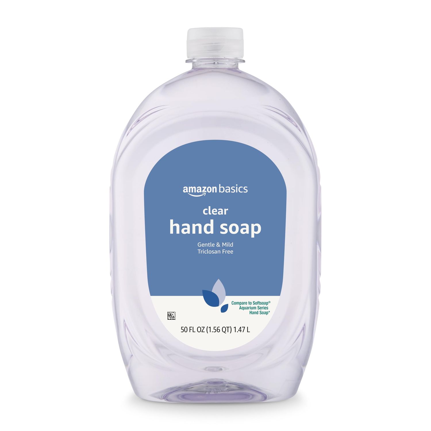 Amazon Basics Gentle &amp; Mild Clear Liquid Hand Soap Refill, Triclosan-free, 50 Fluid Ounces, 1-Pack (Previously Solimo)
