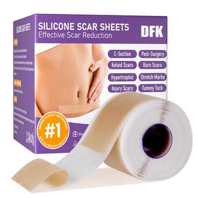 Silicone Scar Sheets, Silicone Scar Tape(1.6&quot;x 79&quot; Roll-2M), Reusable Professional Scar Silicone Strips, Soft Silicone Scar Sheets for Surgical Scars,Keloid,Acne Scars,Burn Scar,C-Section