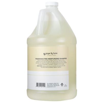 Ginger Lily Farms Club &amp; Fitness Moisturizing Shampoo for All Hair Types, 100% Vegan &amp; Cruelty-Free, Fragrance Free, 1 Gallon (128 fl oz) Refill