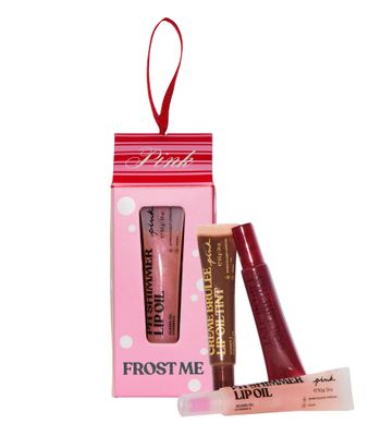 Victoria&#39;s Secret PINK 3 piece Lip Oil Gift Set, Flavored Lip Gloss Set for Women, Assorted Set