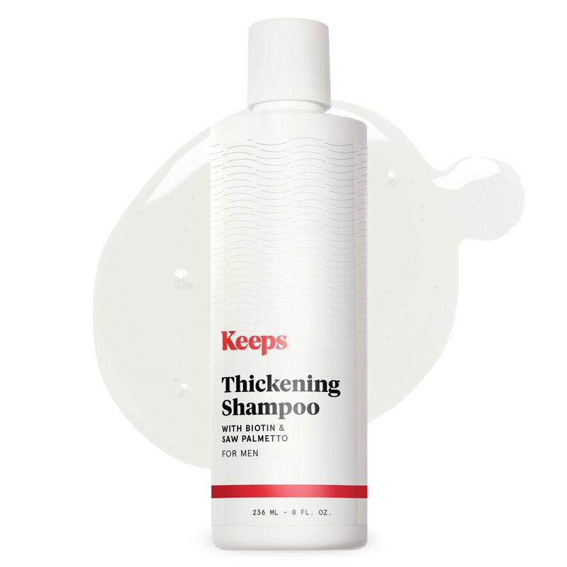 Keeps Hair Regrowth Treatment Mens Shampoo for Fuller, Thicker Looking Hair, 8 oz - Thinning and Hair Growth Shampoo for Men - DHT Blocker - Infused with Biotin, Caffeine, &amp; Saw Palmetto