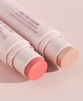 Wander Beauty On-the-Glow Blush and Illuminator - Coral RoseNude Glow - 7-in-1 Hydrating Cream Blush &amp; Highlighting Stick - Stick Blush for Cheeks, Lip, &amp; Body - Highlighter Makeup &amp; Blush - 0.4 oz