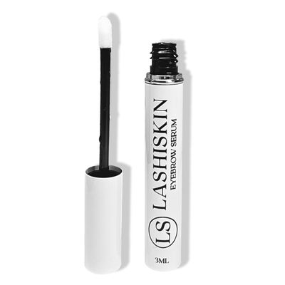 LASHISKIN Eyebrow Growth Serum - Enhances Thicker Brows in 2-4 Weeks | For Thin, Patchy &amp; Over-Tweezed Brows - Fast Absorbing | Grows Brows Faster, Longer &amp; Fuller - (3mL)